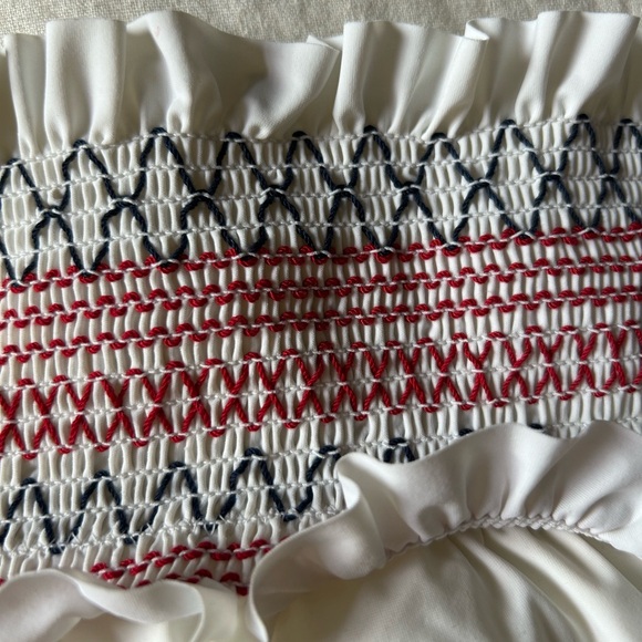 NEW Red Carter Ipanema Smocked Off Shoulder One-Piece Swimsuit - Picture 7 of 16